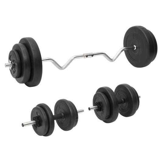 Hauistanko ja käsipainosarja levyillä 60 kg